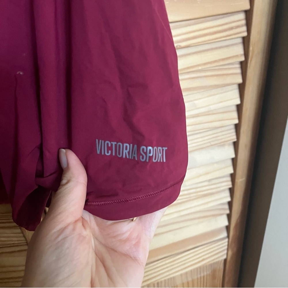 Victoria’s Secret Sport Athletic Tank Top Burgundy Red Mesh Size S Gym - Picture 5 of 8